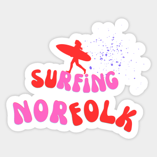 Surfing Norfolk - Pink and Red Sticker